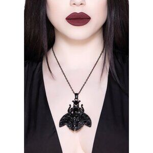 Killstar ✦ Insecta Morte Necklace ✦ Black Gothic Statement Pendant Adjustable